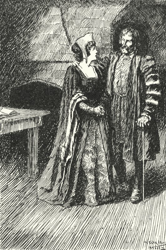 Margaret Roper, figlia maggiore di Sir Thomas More, visita suo padre in prigione, 1535 da Alfred Wallis Mills