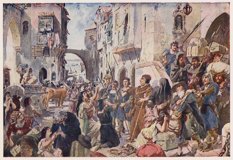 Espulsione degli ebrei dal Portogallo da Alfredo Roque Gameiro