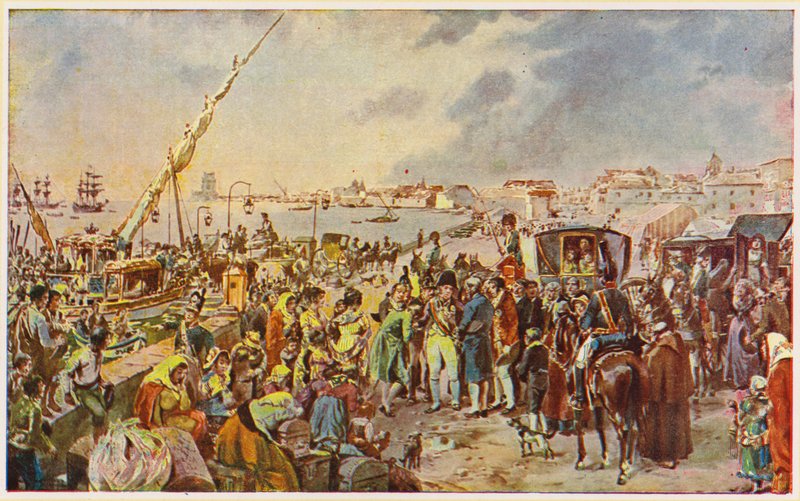 Giovanni di Braganza, Principe Reggente del Portogallo, in partenza per il Brasile da Alfredo Roque Gameiro