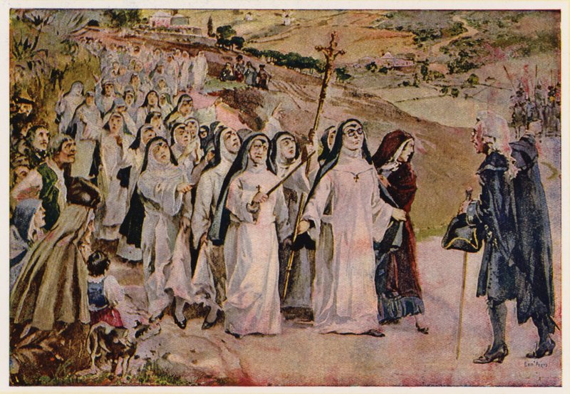 Rivolta delle monache di Odivelas, Portogallo da Alfredo Roque Gameiro