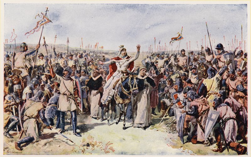 Santa Regina Isabella del Portogallo alla battaglia di Alvalade da Alfredo Roque Gameiro
