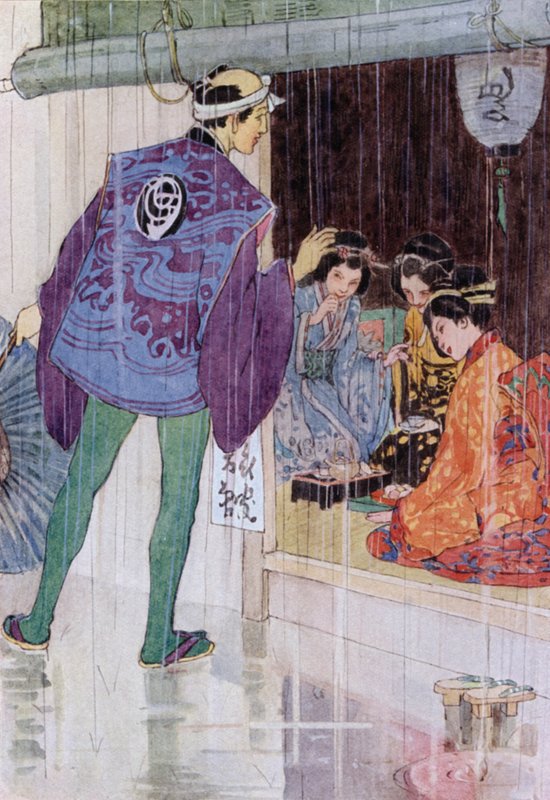 Illustrazione per La storia di The Mikado da Alice Bolingbroke (after) Woodward