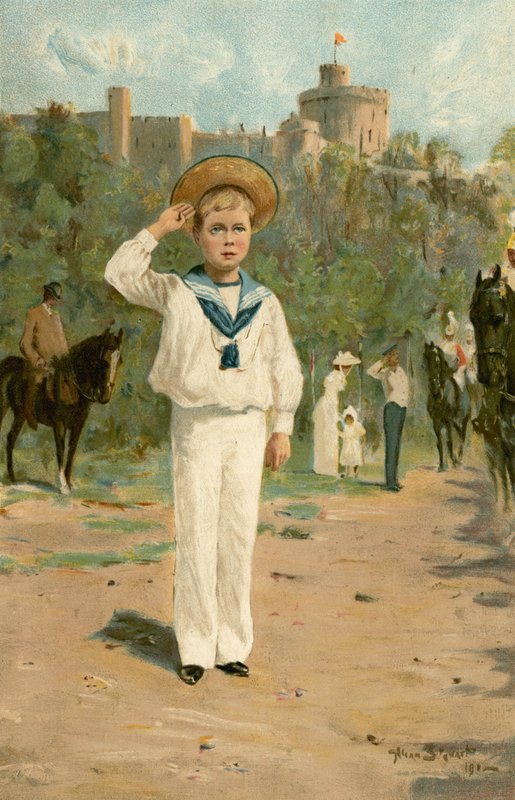 S.A.R. il Principe Edoardo del Galles che saluta i colori da Allan (after) Stewart