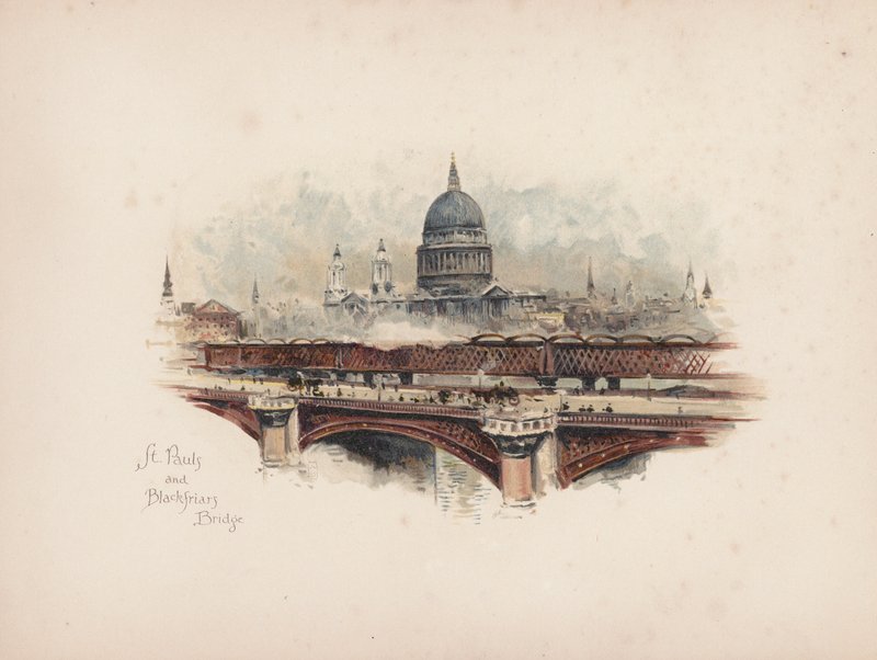Londra familiare: St Pauls e Blackfriars Bridge da Allan F. Barraud