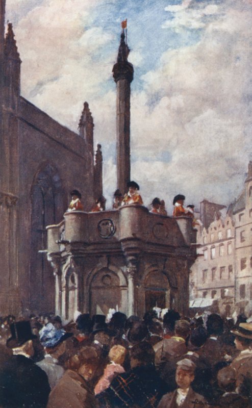 Una proclamazione reale dal Mercat Cross da Allan Stewart