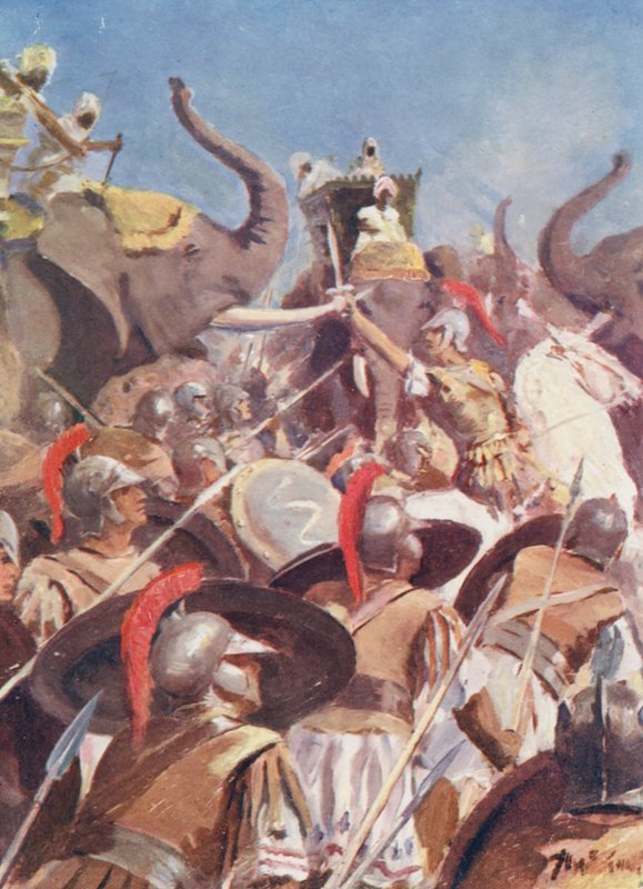 La battaglia di Alessandro con Poro sul Jhelum da Allan Stewart