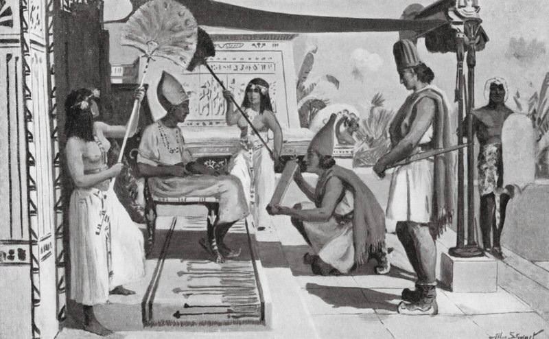 Ramesse II riceve una copia del suo trattato con gli Ittiti da Allan Stewart
