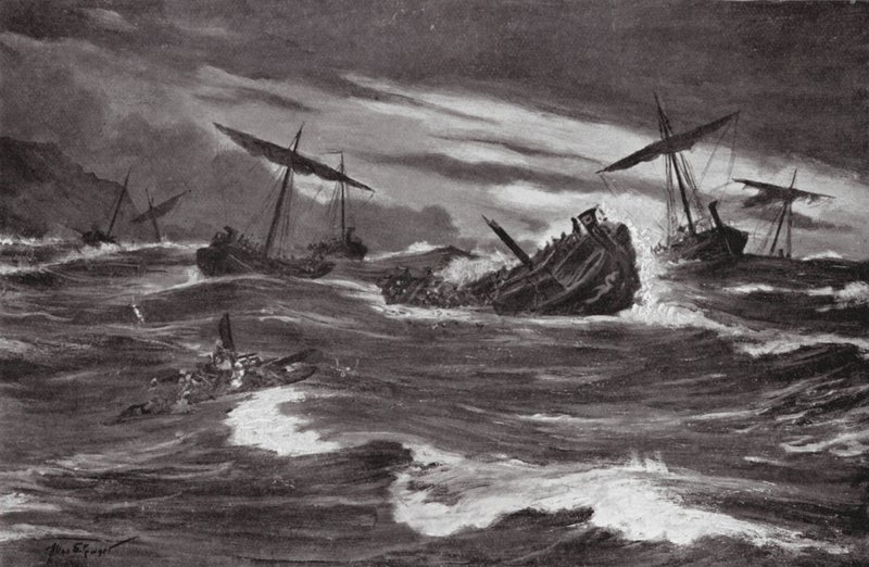 La flotta di Serse nella baia di Casthanea da Allan Stewart