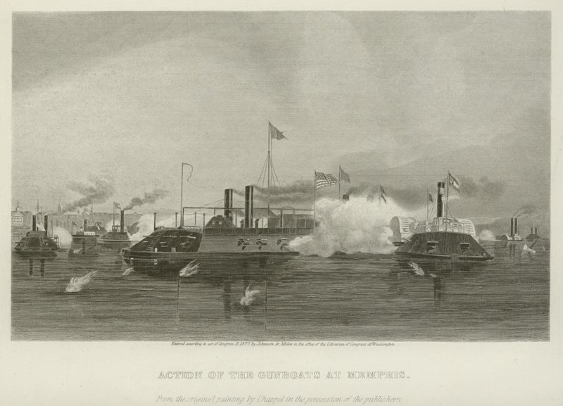 Azione delle cannoniere a Memphis, 1862 da Alonzo Chappel