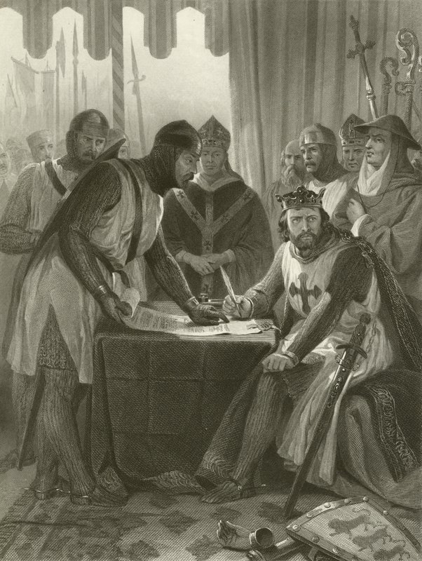 Re Giovanni firma la Magna Carta, 1215 da Alonzo Chappel