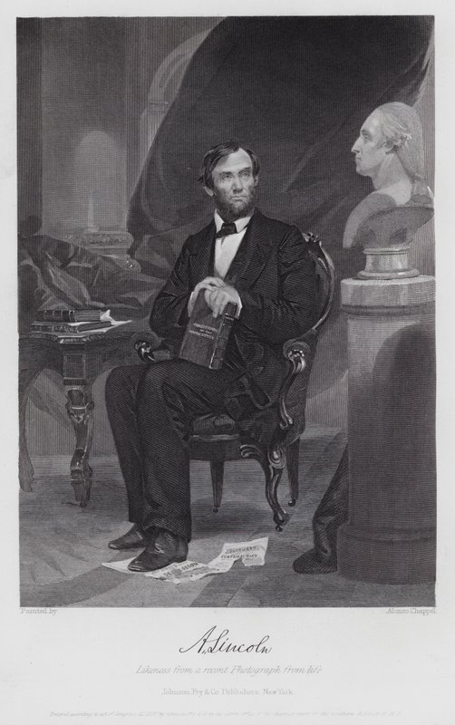 Abraham Lincoln (incisione) da Alonzo (after) Chappel