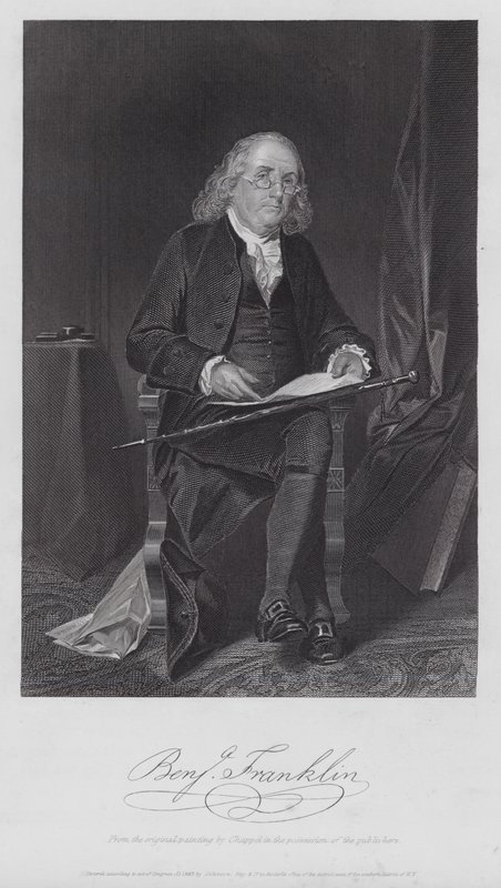 Benjamin Franklin (incisione) da Alonzo (after) Chappel