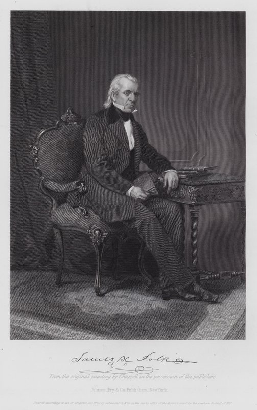 James Knox Polk (incisione) da Alonzo (after) Chappel