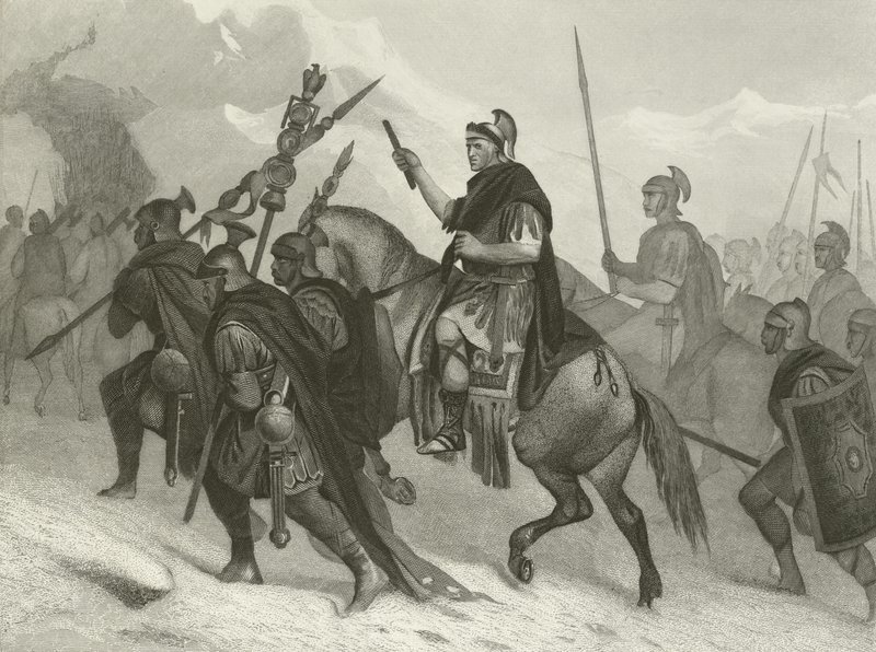 Annibale e il suo esercito attraversano le Alpi da Alonzo Chappel