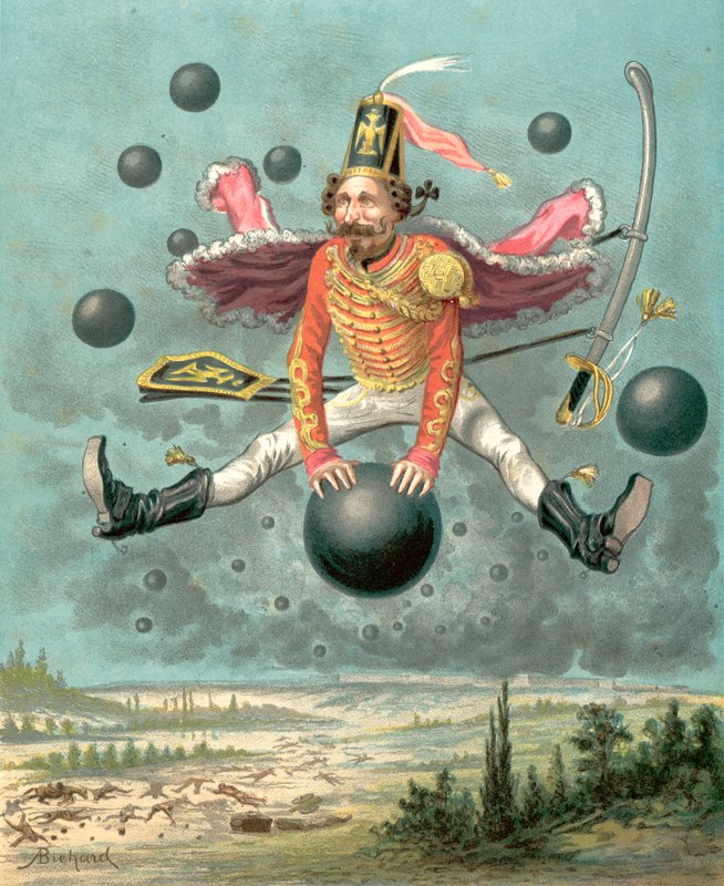 Avventure del Barone di Münchhausen (cromolitografia) da Alphonse Adolphe Bichard