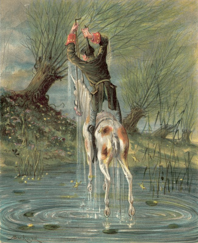 Avventure del Barone di Münchhausen (cromolitografia) da Alphonse Adolphe Bichard