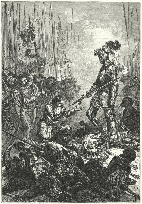 Francesco I di Francia fatto prigioniero alla Battaglia di Pavia da Alphonse Marie de (after) Neuville