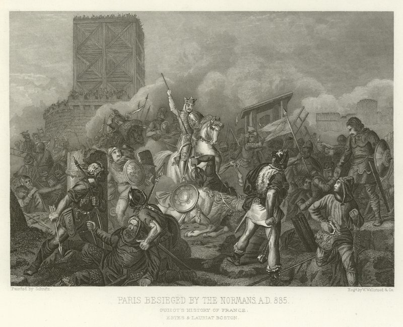 Parigi assediata dai Normanni, 885 d.C. da Alphonse Marie de Neuville