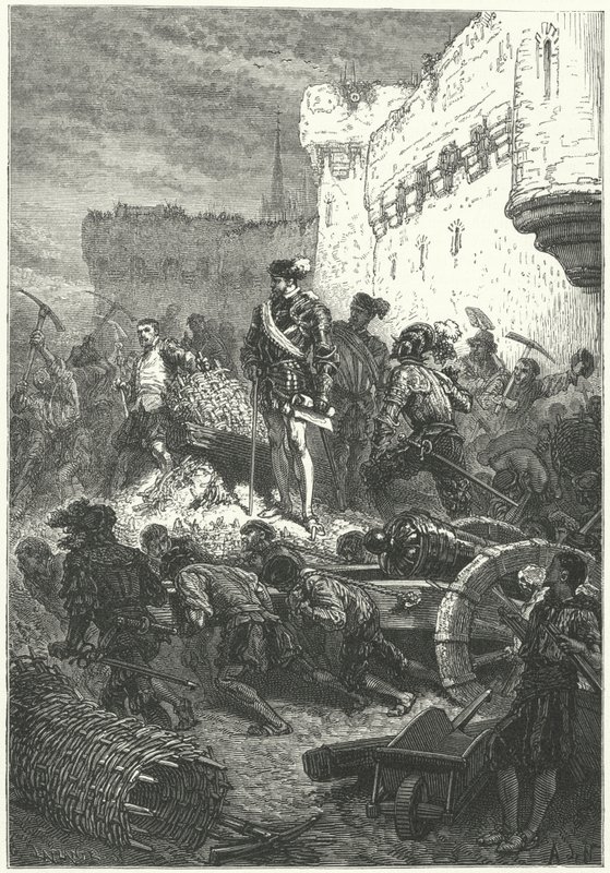 Francesco, Duca di Guisa che sovrintende alla costruzione delle difese di Metz, 1552 da Alphonse Marie de after Neuville