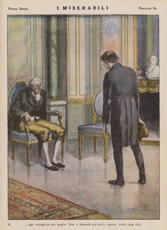 Illustrazione per Les Miserables di Victor Hugo da Ambrogio Lombardi