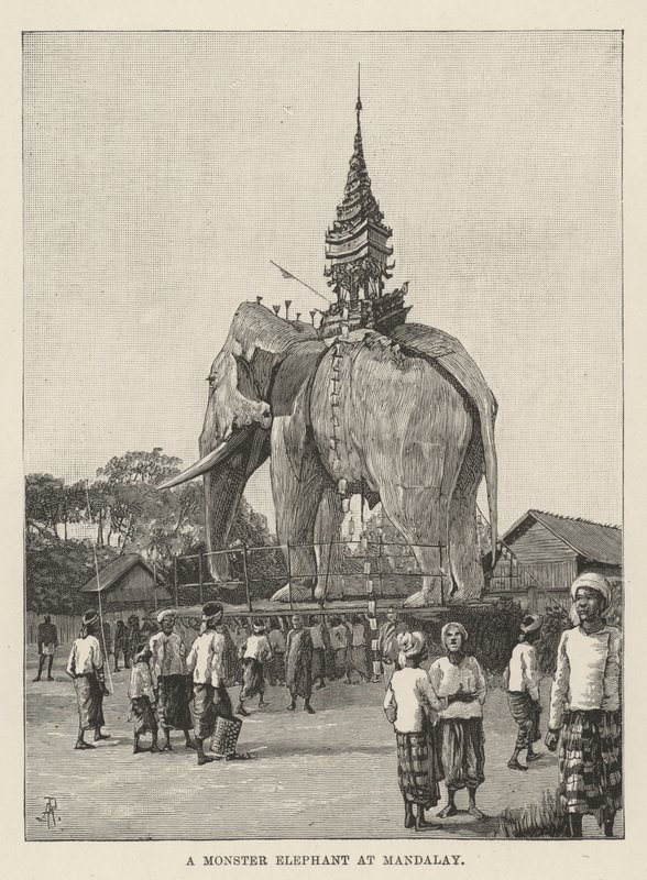 Un elefante mostruoso a Mandalay da Amedee Forestier