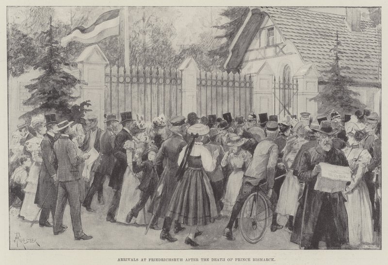 Arrivi a Friedrichsruh dopo la morte del Principe Bismarck da Amedee Forestier