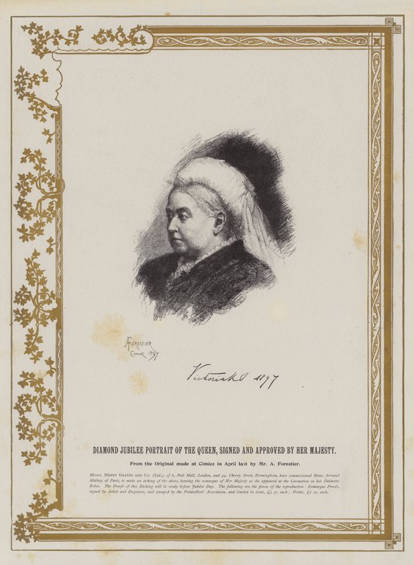 Ritratto del Giubileo di Diamante della Regina, firmato e approvato da Sua Maestà da Amedee Forestier