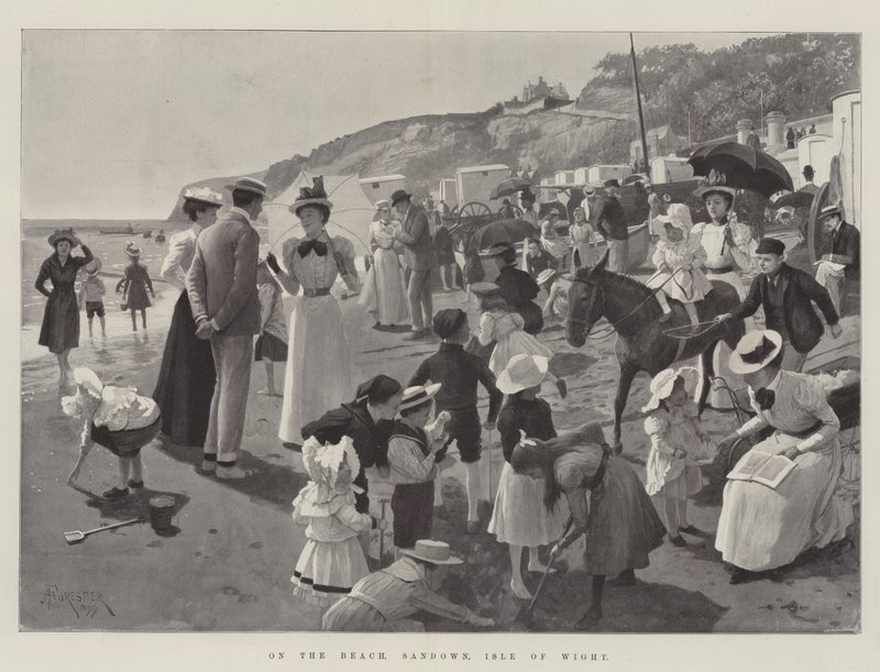 Sulla spiaggia, Sandown, Isola di Wight da Amedee Forestier