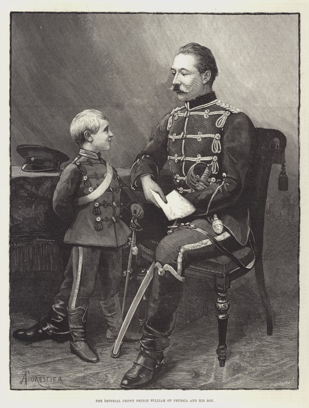 Il principe ereditario imperiale Guglielmo di Prussia e suo figlio da Amedee Forestier