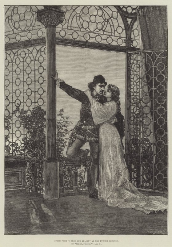 Scena da Romeo e Giulietta, al Teatro Lyceum da Amedee Forestier