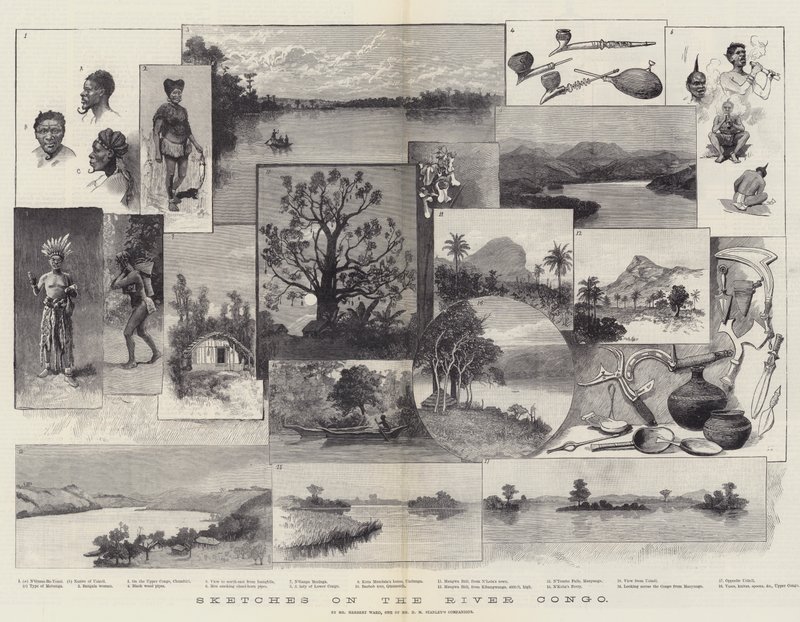 Schizzi sul fiume Congo da Amedee Forestier