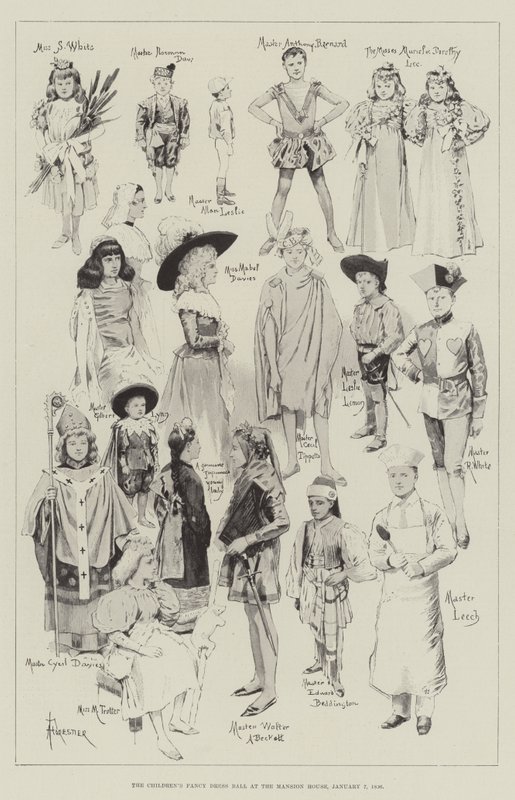Il ballo in maschera dei bambini alla Mansion House, 7 gennaio 1896 da Amedee Forestier