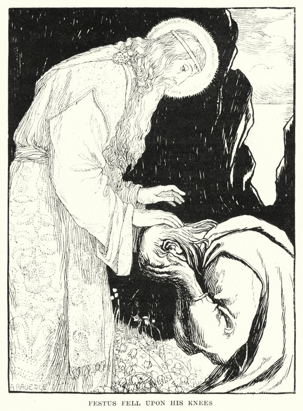 Festus cadde in ginocchio (incisione) da Amelia M. (attr.to) Bowerley or Bauerle
