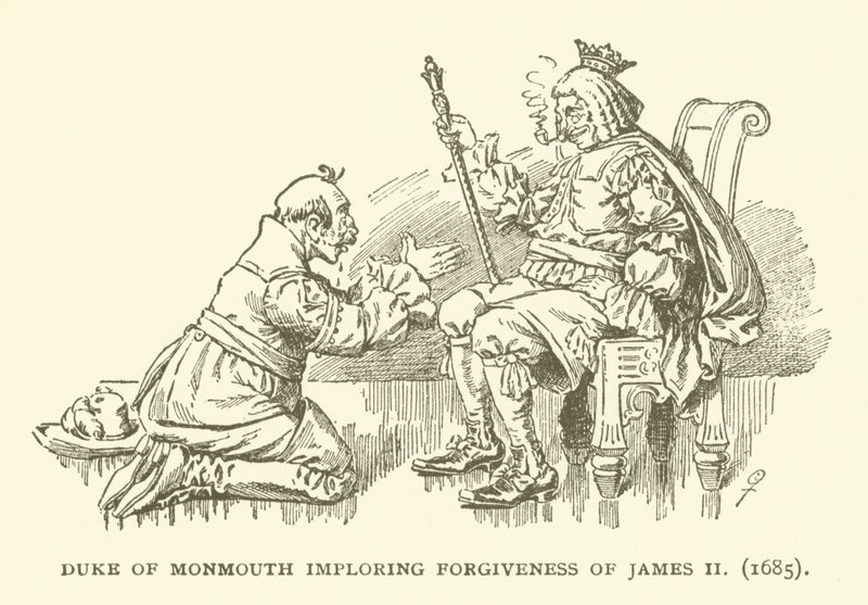 Il Duca di Monmouth implora il perdono di Giacomo II (1685) da American School