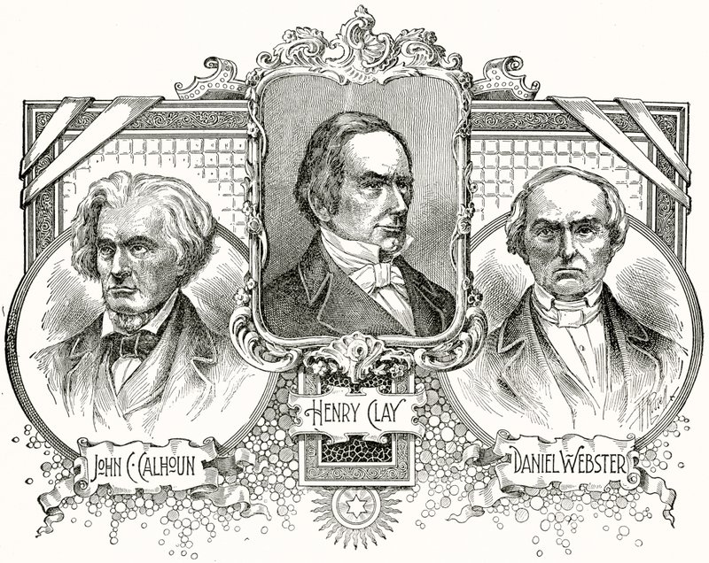 John C Calhoun, Henry Clay, Daniel Webster da American School