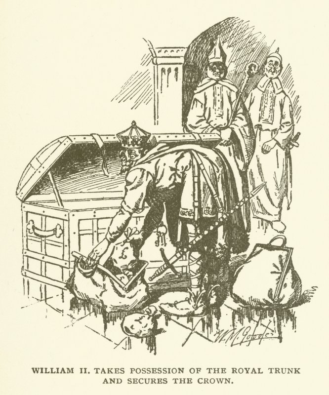 Guglielmo II prende possesso del baule reale e assicura la corona da American School