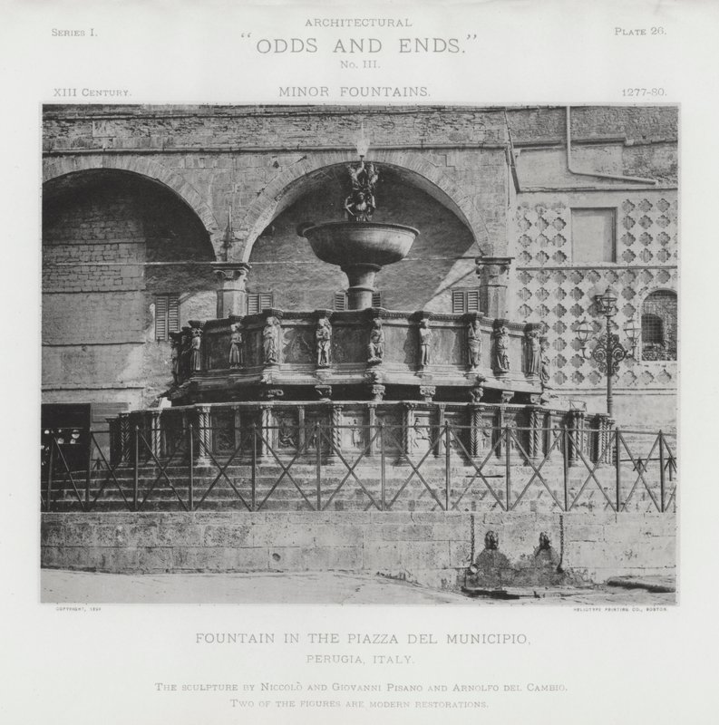 Fontana nella Piazza del Municipio, Perugia, Italia (foto in b/n) da American Photographer (after)