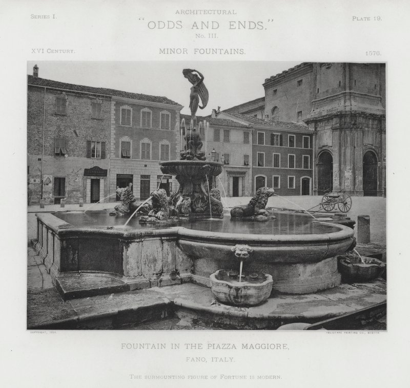 Fontana nella Piazza Maggiore, Fano, Italia (foto in b/n) da American Photographer (after)