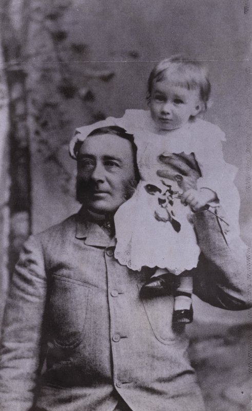 Franklin D Roosevelt, politico americano e 32º presidente degli Stati Uniti, da bambino con suo padre da American Photographer (after)