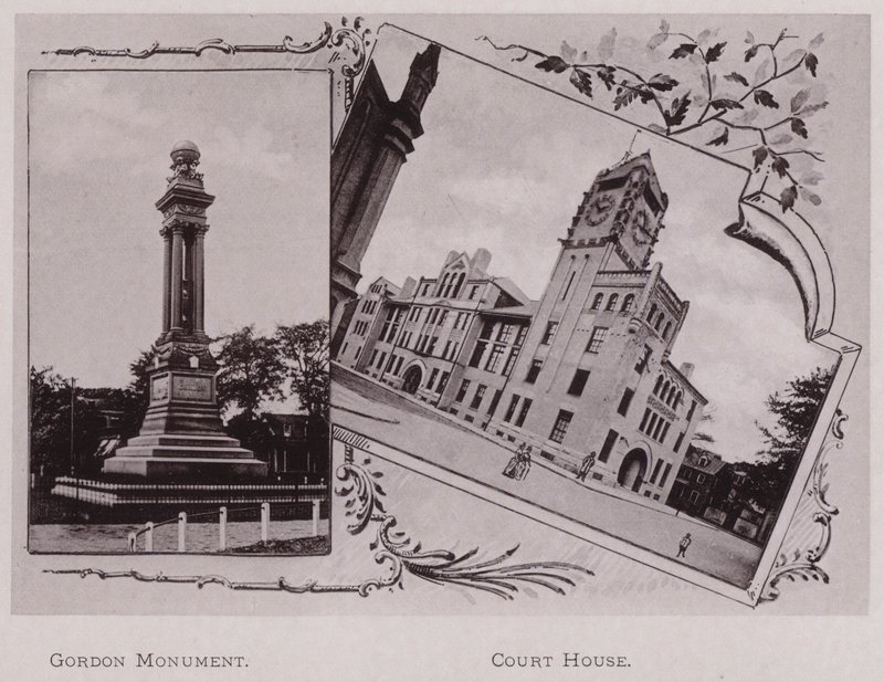 Monumento di Gordon; Palazzo di Giustizia (foto in bianco e nero) da American Photographer (after)