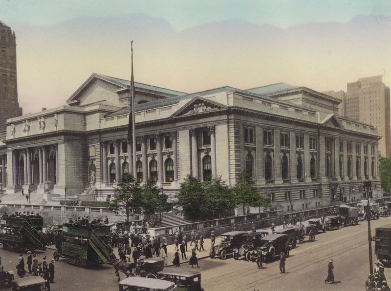 New York: Biblioteca Pubblica, Fifth Avenue e West 42nd Street da American Photographer (after)