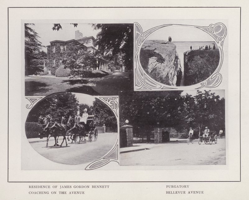 Newport, Rhode Island: Residenza di James Gordon Bennett; Purgatory; Coaching on the Avenue; Bellevue Avenue da American Photographer (after)