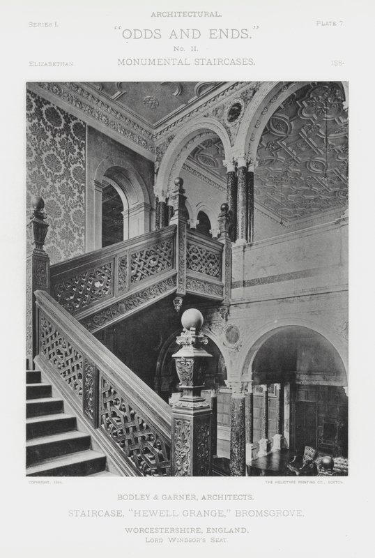 Scala, "Hewell Grange," Bromsgrove, Worcestershire, Inghilterra (foto in b/n) da American Photographer (after)