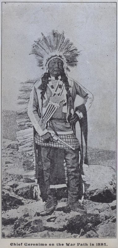 Il capo Apache Geronimo sul sentiero di guerra nel 1885 da American Photographer (after)