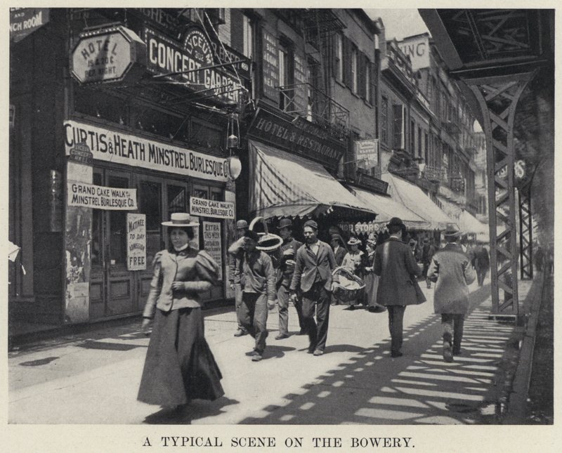 Una scena tipica sulla Bowery da American Photographer