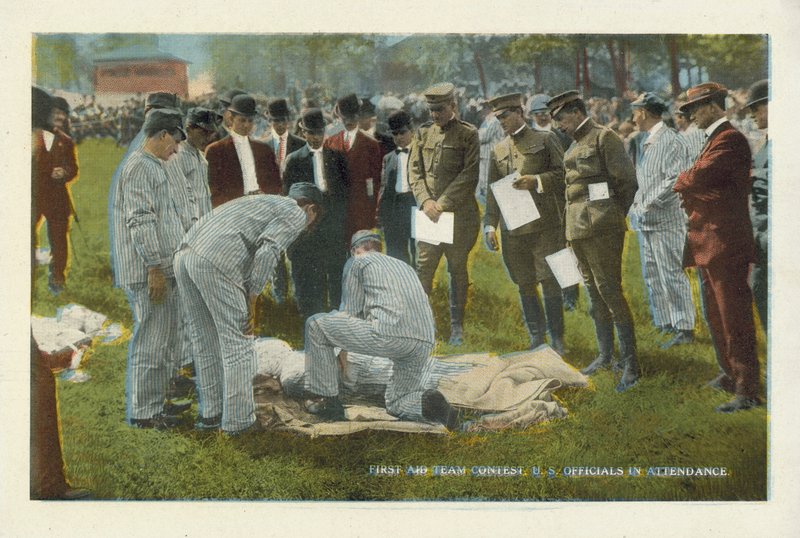 Miniere di carbone americane: Concorso della squadra di pronto soccorso, presenti funzionari statunitensi (foto a colori) da American Photographer