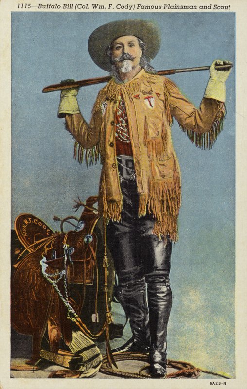 Buffalo Bill, famoso uomo di campagna e scout (1846-1917) (litografia a colori) da American Photographer