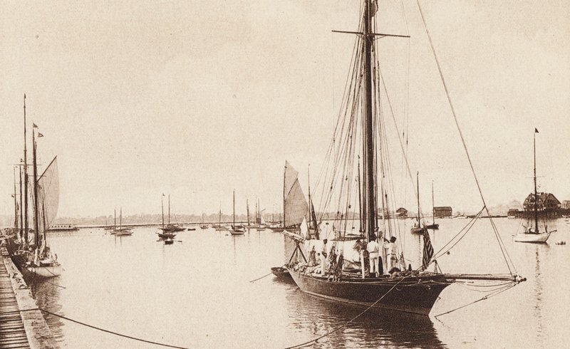 Porto di Buffalo, che mostra Buffalo, Yacht Club, Buffalo, New York (foto b/n) da American Photographer