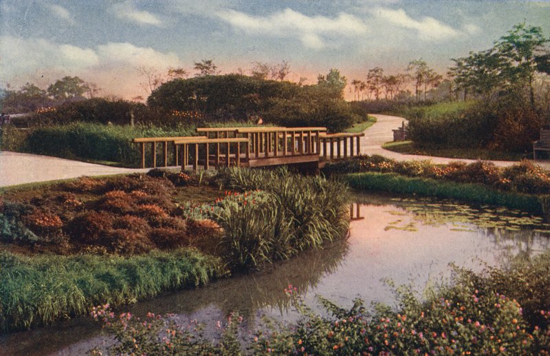 Chicago: Sentieri tortuosi e ponti pedonali nella nuova sezione di Humboldt Park, North West Side (foto a colori) da American Photographer