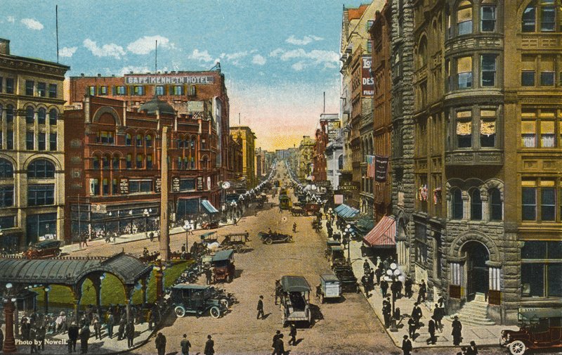 First Avenue e Pioneer Square (foto a colori) da American Photographer
